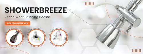 Oral Breeze ShowerBreeze | Oral Irrigator & Water Pick Teeth Cleaner for Braces, Gums, Implants | Shower-Powered, No Batteries, No Mess | Adjustable Pressure & Unlimited Warm Water