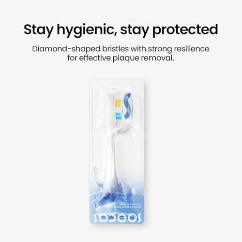 Soocas NEOS II Multiclean Electric Toothbrush Replacement Heads, 2 Brush Heads, Pearl White