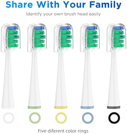 Replacement Brush Heads for Waterpik Sensonic Complete Care Toothbrush, with Covers, Compact, White, 5 Count