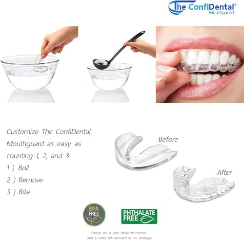 Pack of 3 Moldable Mouth Guard for Teeth Grinding Clenching Bruxism, Sport Athletic, Whitening Tray, Including 2 Regular and 1 Heavy Duty Guard (2 (LLL) Regular 1 (II) Heavy Duty)