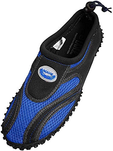 The Wave Men's Waterproof Water Shoes, Black Royal, 8