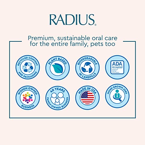 RADIUS Toothbrush Source Floss Brush BPA Free & ADA Accepted Improve Gum Health & Reduce Gum Issues - Soft - Hemp/Soda Pop Ecogrind/Starch- Pack of 3