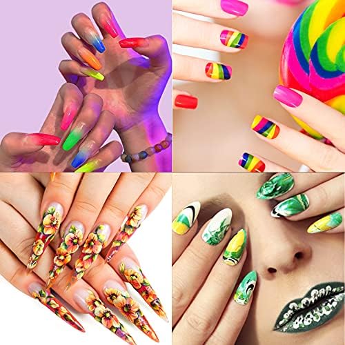 Duufin 36 Colors Pigment Nail Powder Colorful Luminous Pigment Powder Iridescent Pearlescent for Nail Art, Body and Crafts