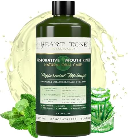 Nano Silver Mouthwash | All Natural | Adult Restorative Mouth Rinse | Aloe Vera, Colloidal Silver, & Tea Tree | Complete Oral Care & Fresh Breath | Fluoride, GMO, & Alcohol Free