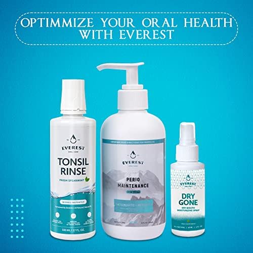 Everest Mouth Wash & Tonsil Stone Remover – Natural Mouthwash or Oral Rinse Liquid to Help Soothe Tonsils, Fight Bad Breath, & Relieve Dry Mouth – Paraben & Alcohol Free Mouthwash