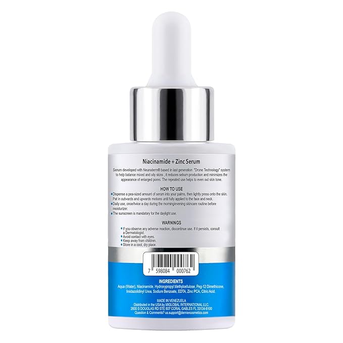 Dernier Niacinamide 10% + Zinc Serum Skin Care – Dark Spot Corrector & Hydrating Face Moisturizer – Beauty Products for Glowing Face – Pore Minimizer Even Skin Tone Sebum Regulator (1 fl oz)
