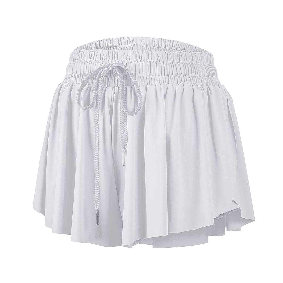 Blaosn Flowy Athletic Shorts for Women Gym Yoga Workout Running Wear Sweat Spandex Tennis Skorts Skirts with Pockets Cute Comfy Teen Girls Trendy Clothes Summer(XXS,white)
