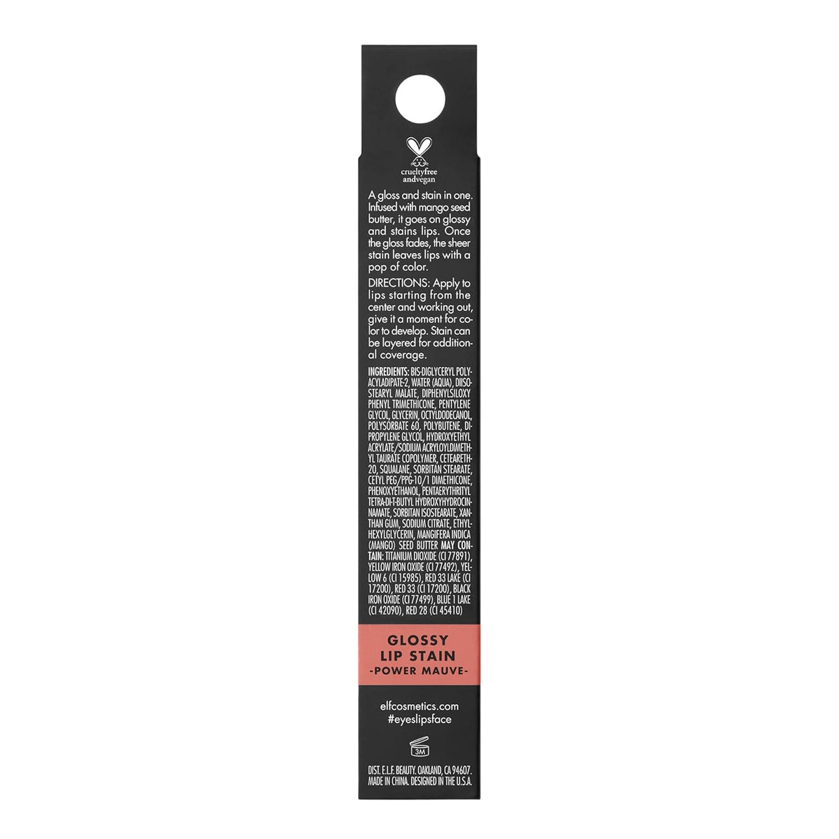 e.l.f. Glossy Lip Stain, Long-Lasting, Lightweight Lip Stain For A Sheer Pop Of Color & Subtle Gloss Finish, Vegan & Cruelty-Free, Power Mauves