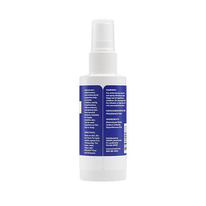 emuaid Clear + Repair Hypochlorous Acid Skin Spray, Hydrating Face and Mist Protection, Multi-Use Care for Sensitive Skin, Travel Size, 1 Pack