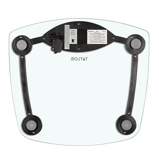 Taylor Digital Bathroom Scale, Highly Accurate Body Weight Scale, Instant On and Off, 400 lb, Sturdy Clear Glass with Chrome Finish Base