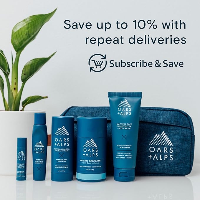 Oars + Alps Aluminum Free Deodorant for Men and Women, Dermatologist Tested and Made with Clean Ingredients, Travel Size, Fresh Ocean Splash, 3 Pack, 2.6 Oz Each