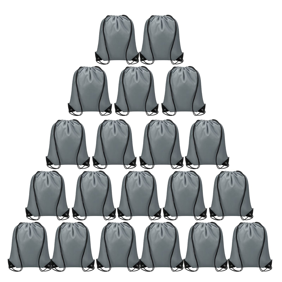 Vorspack Drawstring Backpacks Bulk 20 Pieces String Bags Customized Bags for Party Gym Sport Trip - Grey
