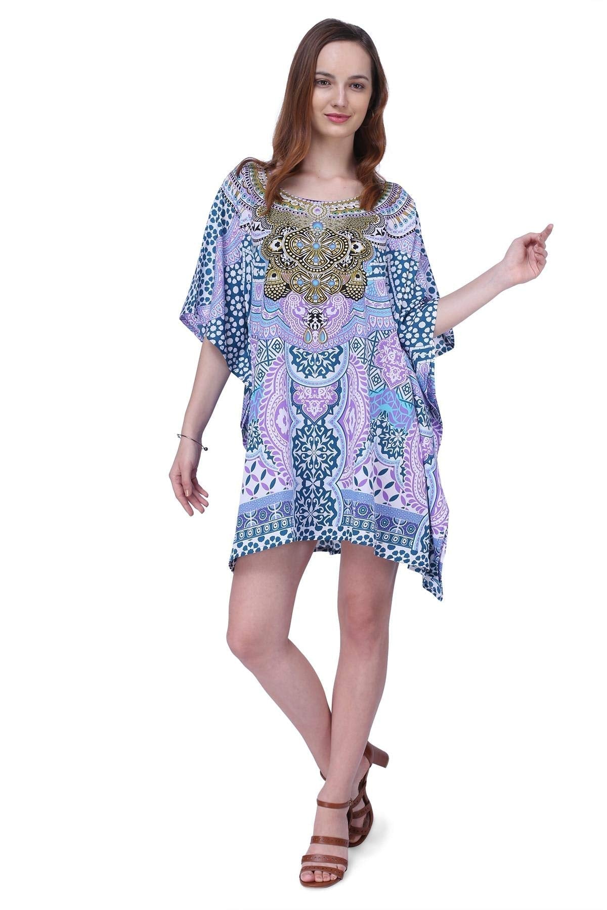 Kaftan Dress - Caftans for Women - Women's Caftans Available in One Size to Fit US 4, 6, 8 and 10 (158 Teal)