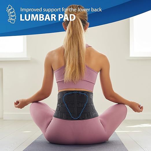 ORTONYX Lower Back Support Belt for Men and Women, Heavy Wok Lifting, Back pain Relief, Herniated Disc, Sciatica/Black XL
