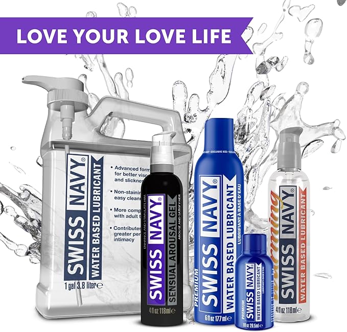 Swiss Navy Sensual Arousal Personal Lubricant & Gel for Couples, Men & Women, Water Based Personal Lubrication with Niacin (Vitamin B3), Menthol, Peppermint, Butea Superba, Leak Proof Bottle, 2 Oz