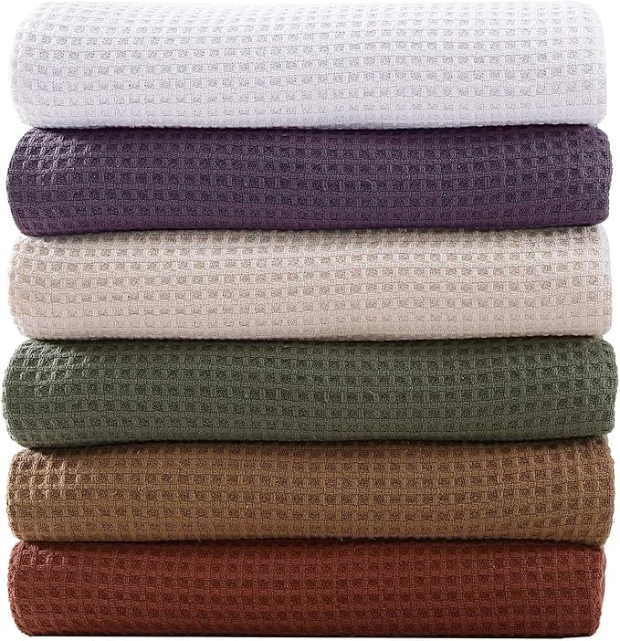 Eddie Bauer - Twin Blanket, Super Soft & Medium Weight, Softens Every Wash (Solid Waffle White, Twin)