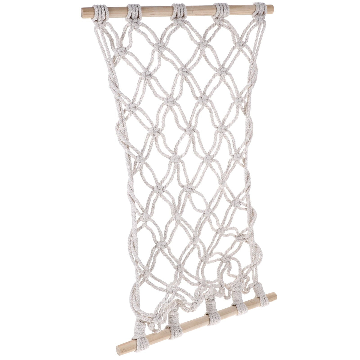 WEAVILUX 1Set Fruit Hammock for Garden and Kitchen Use with Cotton Rope and Wood Material