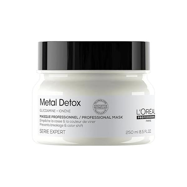 L’Oreal Professionnel Metal Detox Hair Mask - Sulfate-Free Deep Conditioner & Treatment For Dry or Damaged All Types, Prolongs Color, Prevents Damage Adds Softness