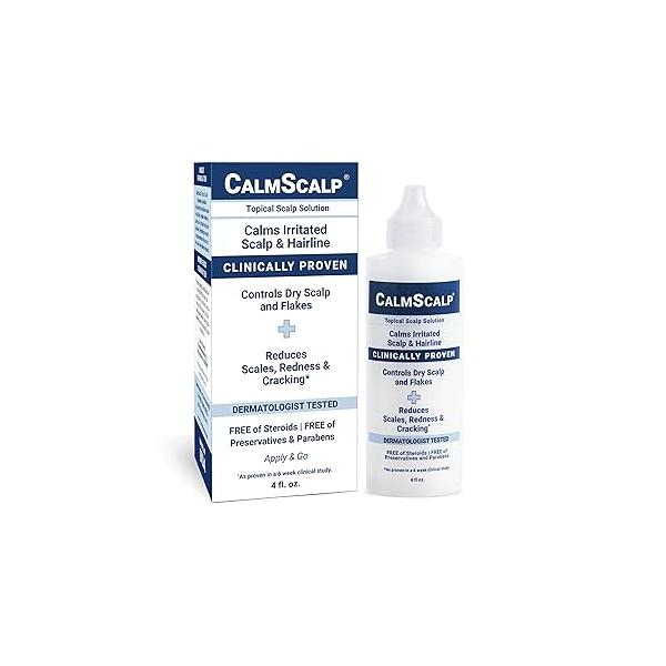 Scalp Solution | Calms Irritated, Itchy and Psoriasis Dry Treatment Reduces Scales, Flakes & Redness Clinically Proven Start Seeing Results in 1 week 4 oz