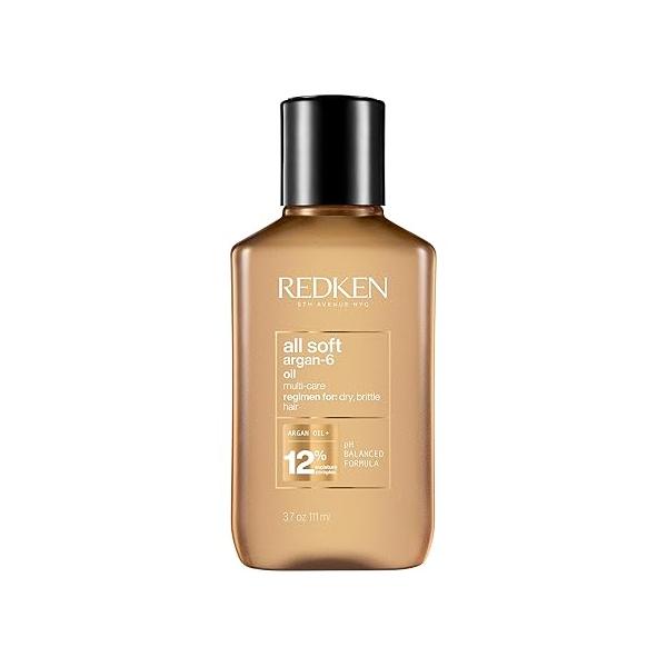 Redken All Soft Argan-6 Oil Treatment For Dry Hair - Deeply Conditions Hair, Adds Softness and Shine With Argan