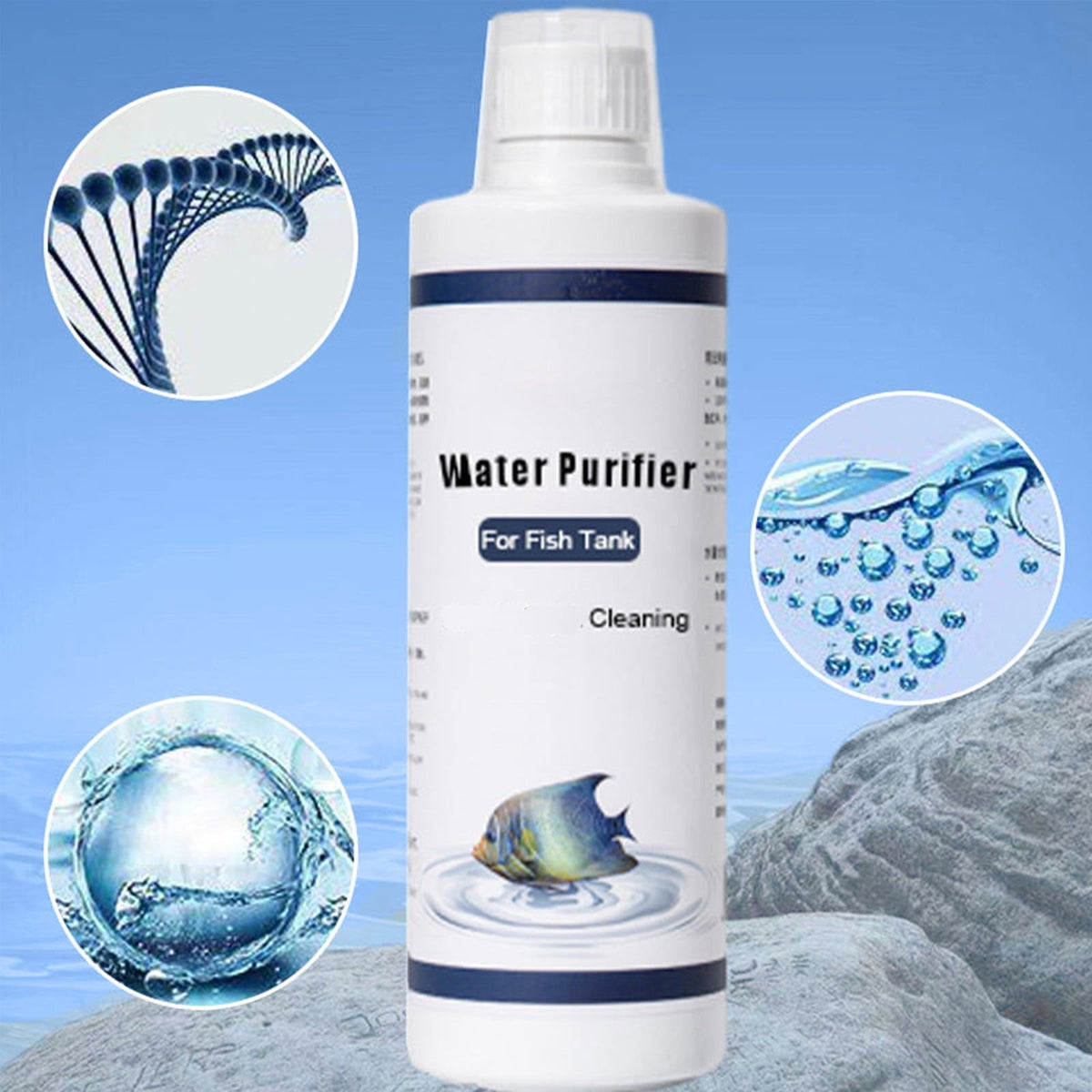 Zhourta Fish Tank Water Purifier 5 FL OZ Fish Water Purifier Cleaning Agent Water Purifier Water Quality Purifier Clarifying Agent Flocculant