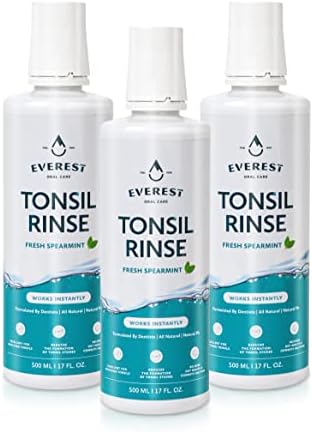 Everest Mouth Wash & Tonsil Stone Remover – Natural Mouthwash or Oral Rinse Liquid to Help Soothe Tonsils, Fight Bad Breath, & Relieve Dry Mouth – Paraben & Alcohol Free Mouthwash