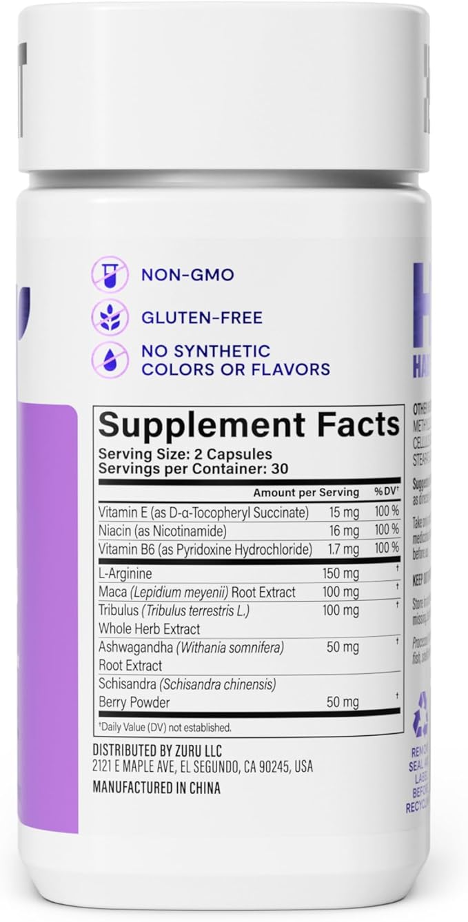 Habit Libido Supplement 2 Pack (120 Capsules) - New Look, Natural Aphrodisiac Blend with Maca, Ashwagandha L-Arginine, Supports Energy and Performance, Vegan, Non-GMO