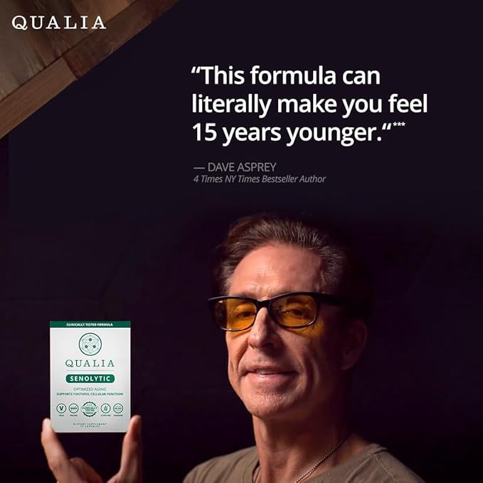QUALIA LIFE SCIENCES Senolytic Supplement, Fisetin, Quercetin, Piperlongumin & More, Aging Supplement - Supports Optimal Cell Repair & Rejuvenation, Naturally Eliminate Zombie Cells, 1 Month Supply