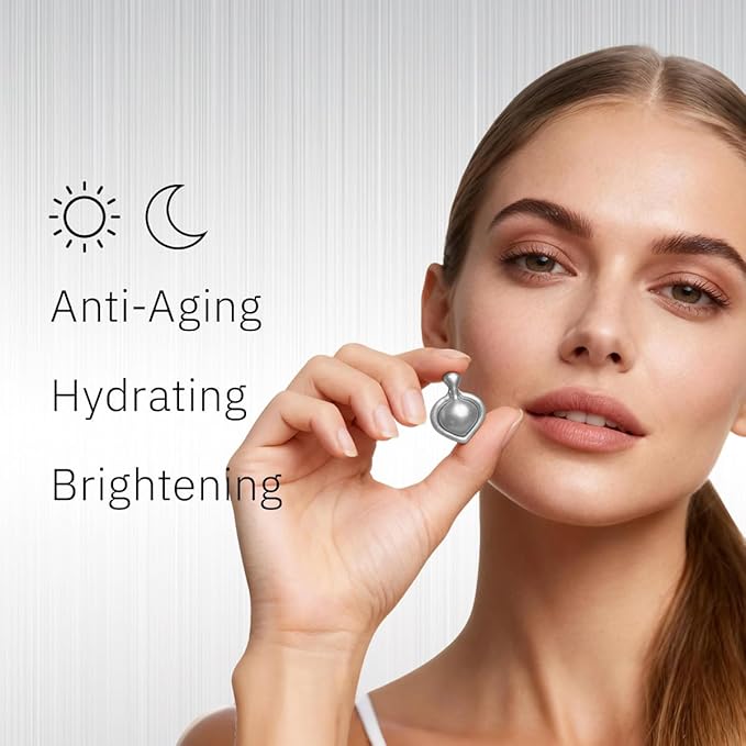 HKH Triple Vitamin C Serum Capsules for Face – Dark Spot Corrector, Anti-Aging & Hydrating Vitamin C with Camellia Extract & Vitamin E, Brightening Serum Reduces Fine Lines & Firms Skin, 28 Capsules