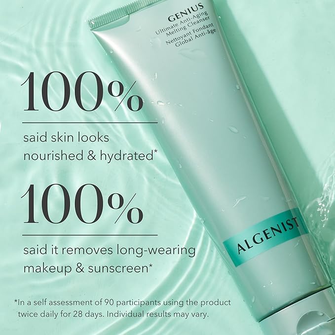 Algenist GENIUS Ultimate Anti-Aging Melting Cleanser, Travel Size - Milky Cleansing Oil for Makeup Removal with Avocado & Microalgae Oil - Non-Comedogenic & Hypoallergenic Skincare (1.5 oz)