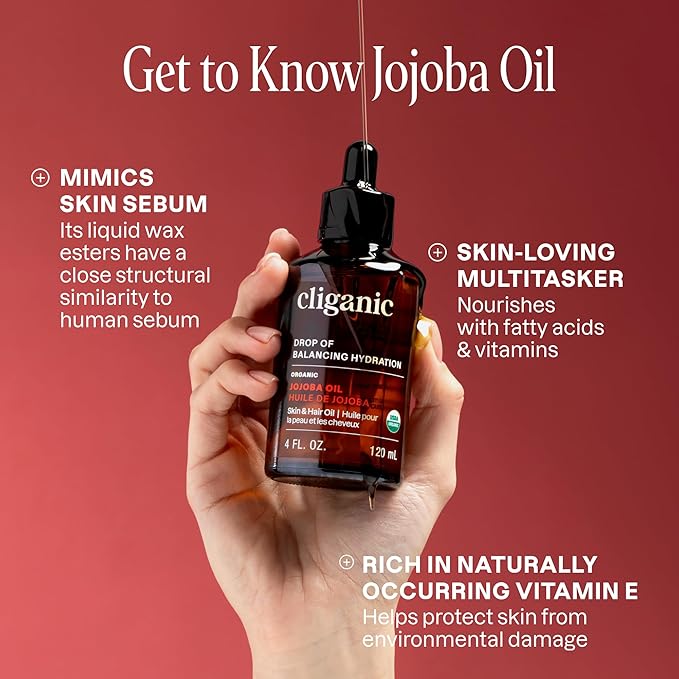 Cliganic Organic Jojoba Oil Bulk, Gallon Size 128oz, 100% Pure - Non-GMO