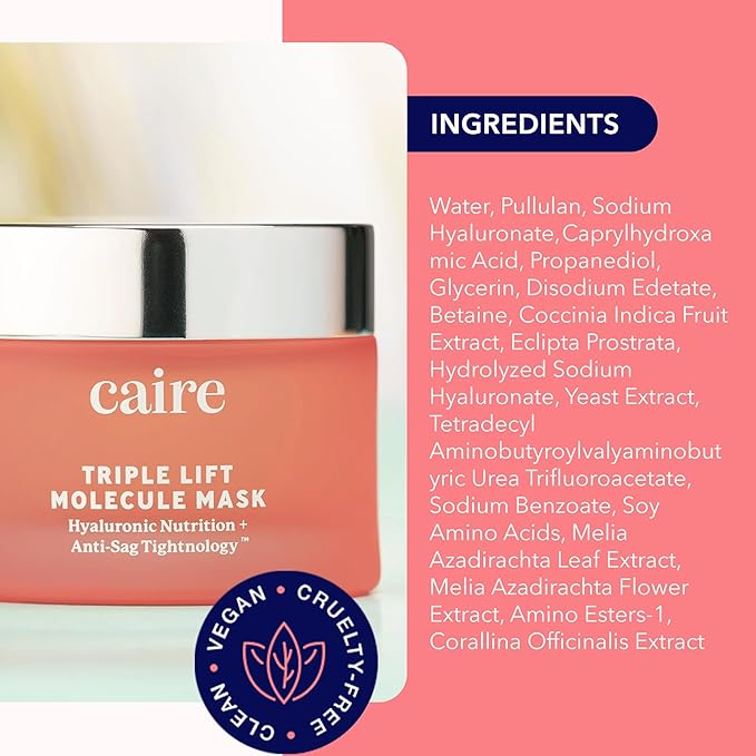 Caire Beauty Anti Aging Hyaluronic Acid Gel Cream Face Lift Molecule Mask, Skin Lift Gel Moisturizer For Face, Neck and Chest -15ml
