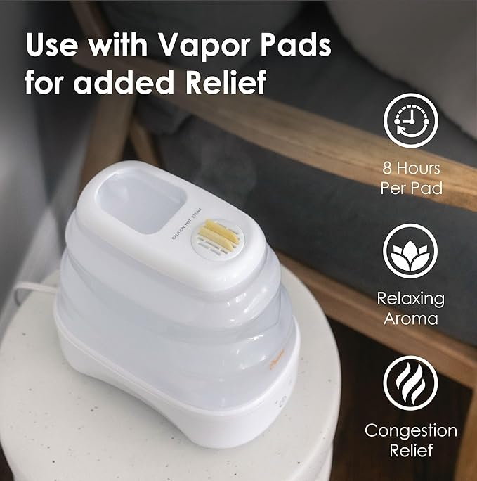 1 Gal. Warm Mist Collapsible Humidifier, White, Top Fill, for Medium Rooms Up to 500 sq. ft.