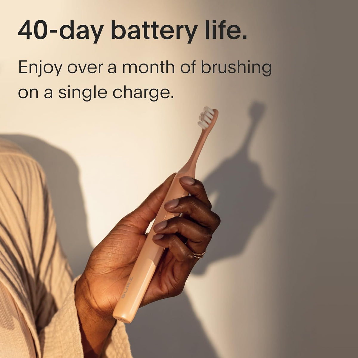 SURI 1.0 Sonic Electric Toothbrush | 40+Day Battery | Designed in California | Sustainable Electric Toothbrush for Adults | Travel Toothbrushes | Tooth Brush | Pink