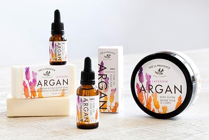 Pre De Provence Moroccan Argan Oil for Skin, Face, Hair, & Nails (0.5 oz) - Lavender