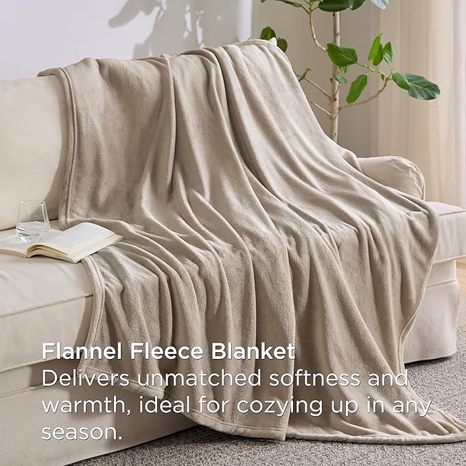 Bedsure Full Comforter Set Beige, 8 Pieces Prewashed Full Size Bed in a Bag with Soft Fleece Bed Blanket, Down Alternative Bedding Set for All Seasons, Sheets, Pillowcases & Shams